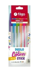 Boligrafo Stick Medio/Flow 6un Brillantes Filgo