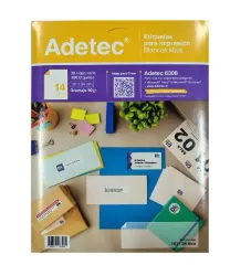 Set Etiquetas Adectec 6308 101x34mm 25h 14 x Hoja Adetec