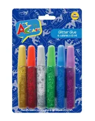 Set Glitter Glue 6 colores 10ml Art & Craft