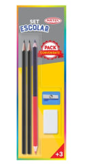 Bl. Set goma+grafito tri+bicolor+sacapunt