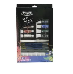 Set Oleos 20 piezas 12colores+Pinceles+Espatula+Acces. Artel