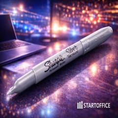 Marcador Permanente Punta Fina Metalico Plateado Sharpie