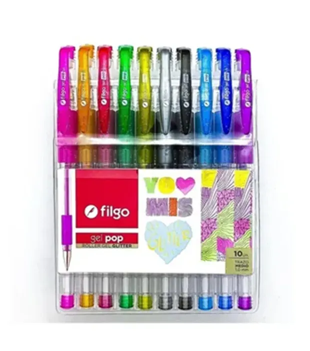 Set Lapices 10 Colores Gel Filgo1