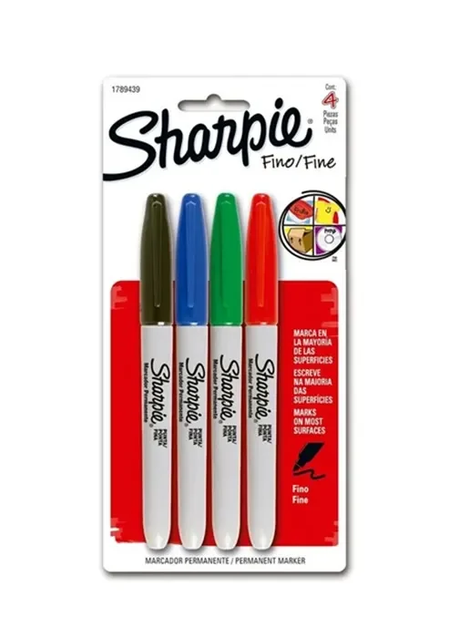 Marcadores Permanentes Punta Fina 4 un. Sharpie1