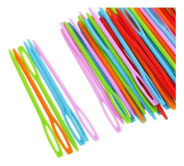 Aguja Plastica Lana 7cm x100 Importada1