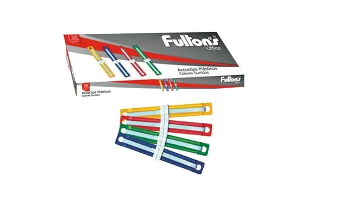 Caja 50 Acoclips Plasticos Colores Surt Fultons1