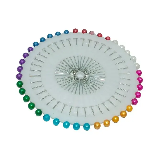 Alfiler Rodela Cabeza Plastica Colores 40un MD1
