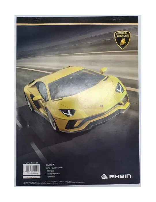 Block Mat.7mm Tamaño Carta Lamborghini Rhein1