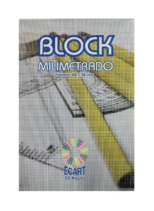Block Milimetrado 22x32cm 50hjs Ecart1