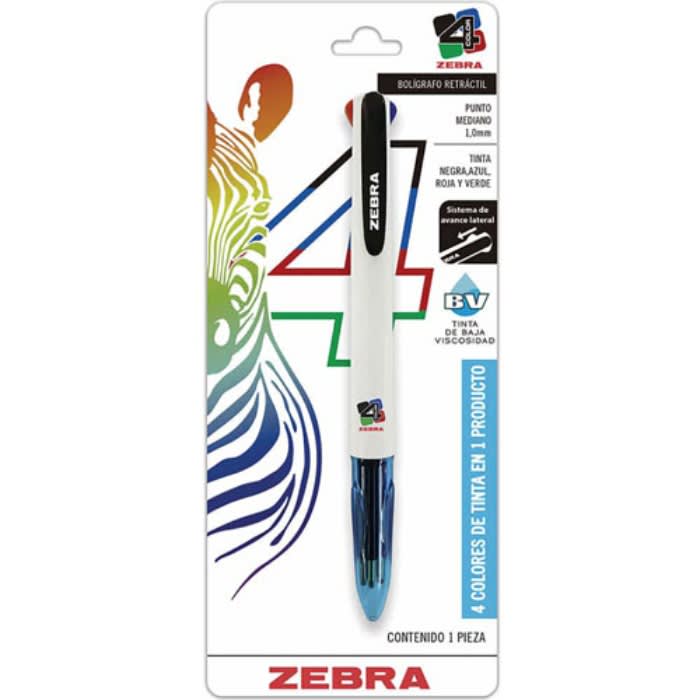 Boligrafo 4 colores en 1 Punta Mediana 1.0mm Zebra1