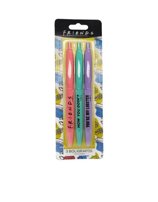 Set 3 Boligrafos Tinta Negro Friends Proarte1