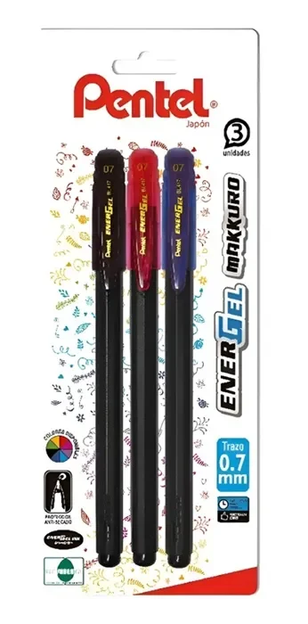 BL. Lapiz Energel Makkuro 0.7mm (Az/Neg/Rojo) Pentel1
