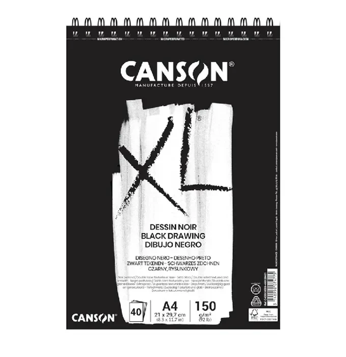 Croquera A4 Hoja Negra 150g Canson1
