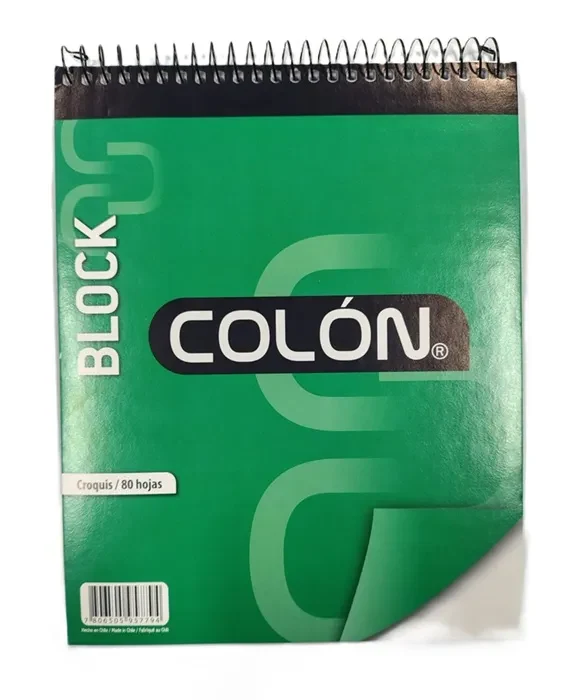 Block Medio Oficio con Espiral Croquis Colon1