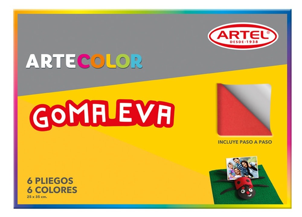 Artecolor Goma Eva 6 pliegos 6 colores3