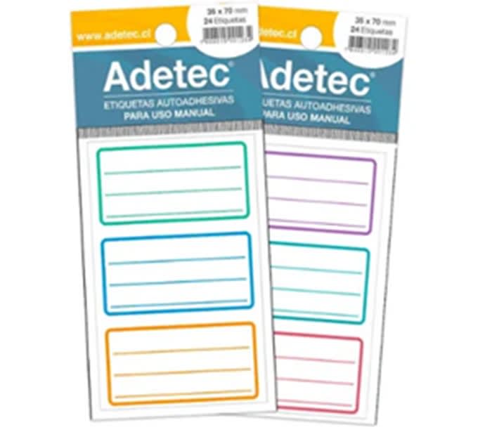 Etiquetas Adhesivas P/Cuaderno 35x70 Lineada Adetec1