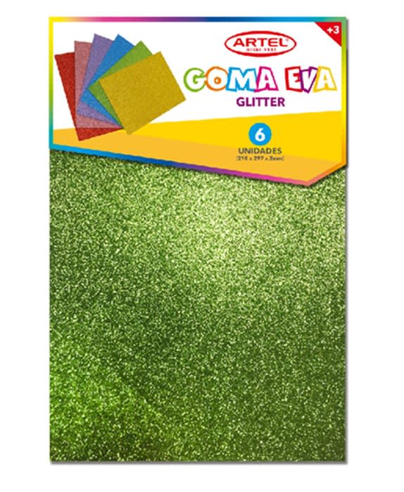 Goma Eva Stylo Glitter 6 col A46