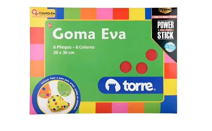 Estuche Goma Eva 6 colores 20x30 Torre1