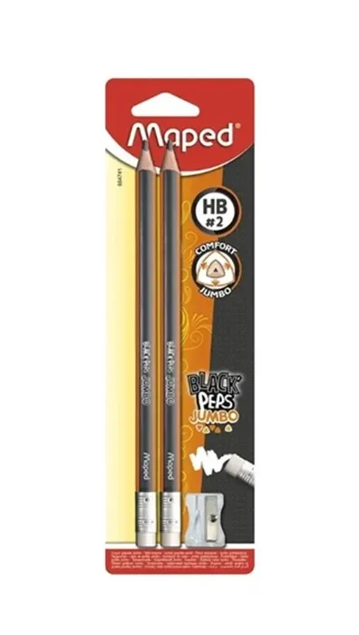 Lapiz Grafito Jumbo HB N°2 x 2un + Sacapunta Maped1