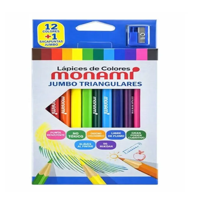 Lapiz Color Jumbo 12col+sacapunta Monami1