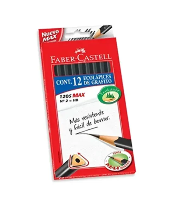 Lapiz Grafito 12 Faber 1205 MAX Triangular1