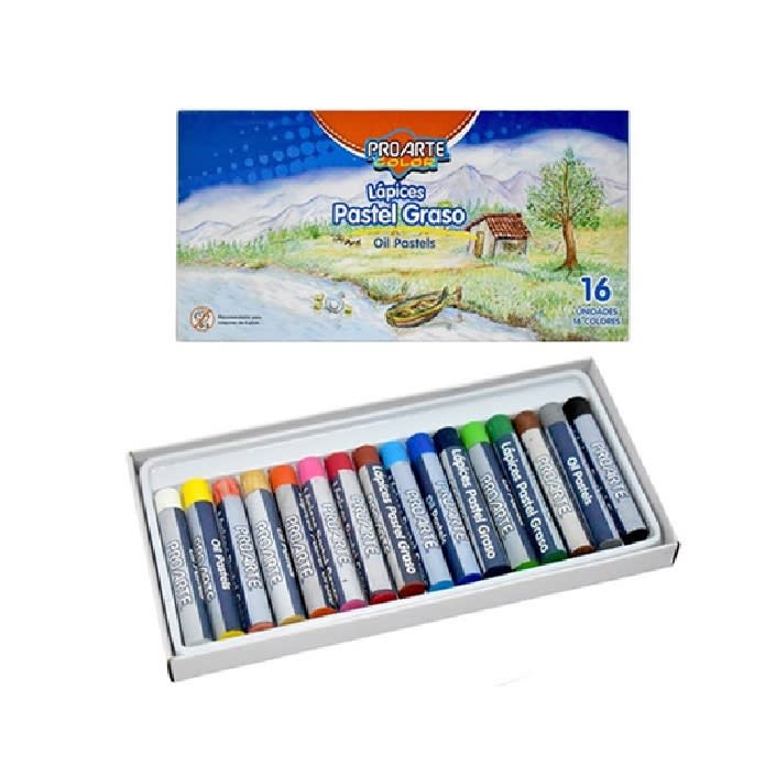 Lapices Pastel Graso 16 Colores Proarte1