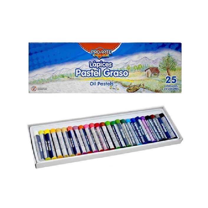Lapices Pastel Graso 25 Colores Proarte1