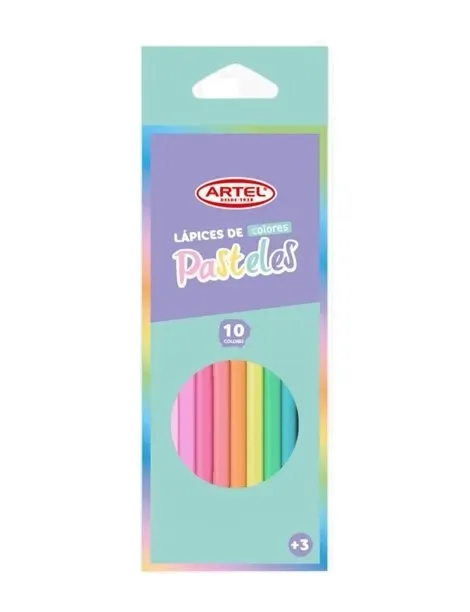 Lapices 10 Colores Pastel Artel1