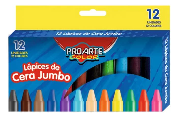 Lapiz Cera 12 Colores Jumbo Proarte1