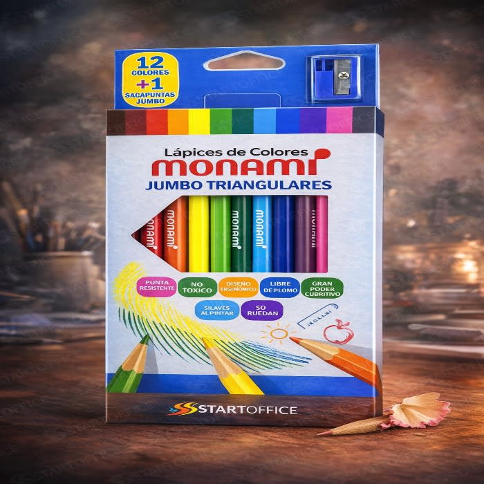 Lapiz Color Jumbo 12col+sacapunta Monami1