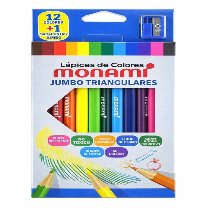 Lapiz Color Jumbo 12col+sacapunta Monami2