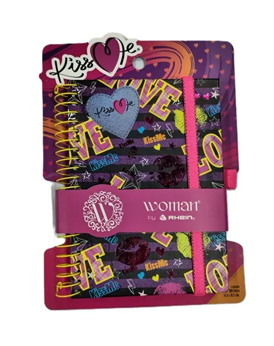 Libreta Espiral Woman Kiss Me 14,8x10,5cm Rhein3