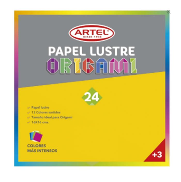 Block Papel Lustre 24 hojas 12col Origami 16x162