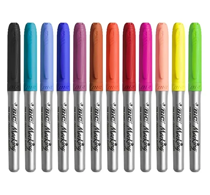 Caja Marcadores Perm. 12 Colores Marking Bic1