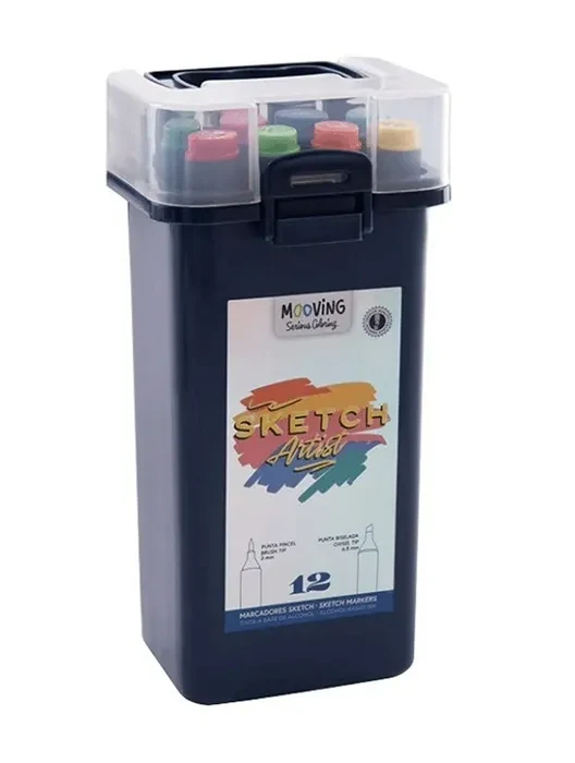 Marcador Artistico Sketch Premium D/Punta 12col Mooving1