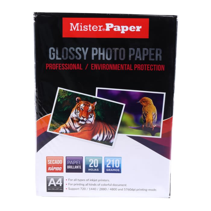 Papel Glossy (Photo Paper) A4 210g 20H Mister Paper B1