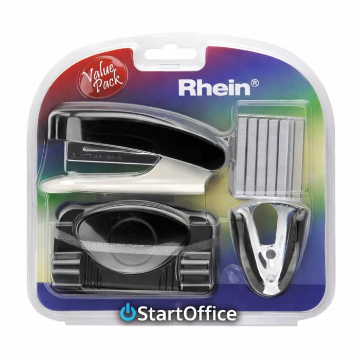 Set Perforadora+Corchetera+Corchetes+Sacacorchetes Rhein1