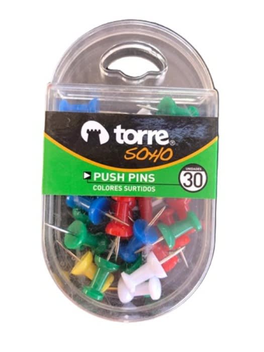 Push Pins Colores Surtidos 30u Torre1