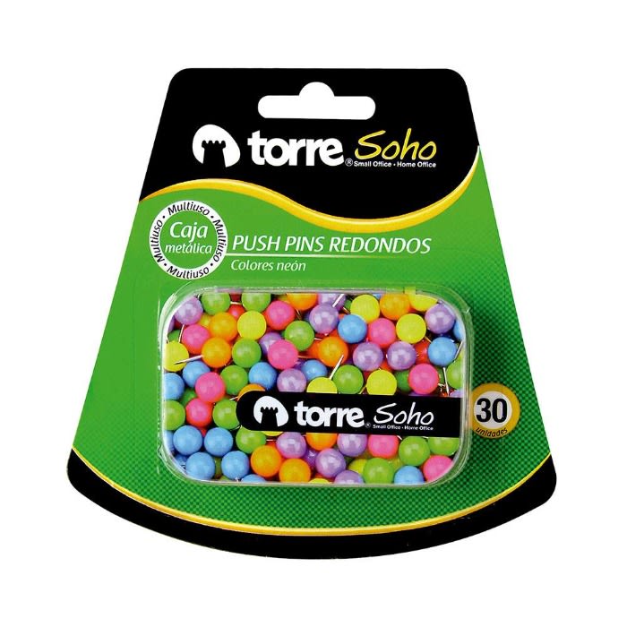 Push Pins Colores Metalicos 30un Torre1