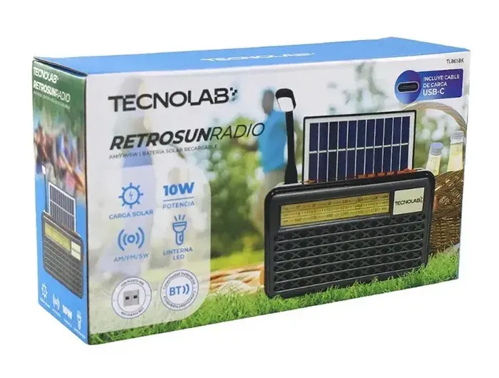 Radio Portatil Safe45 15W Carga Solar Tecnolab1