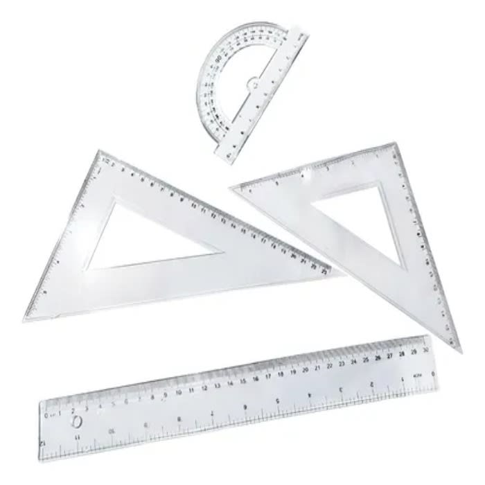Set Regla 30cm +Transportador + Escuadras1