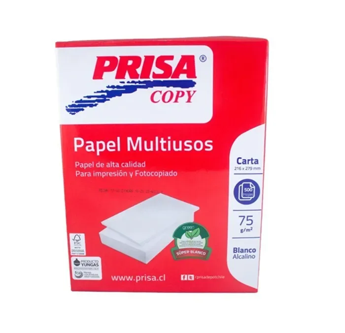 Resma de Papel Carta 500Hjs Prisa1