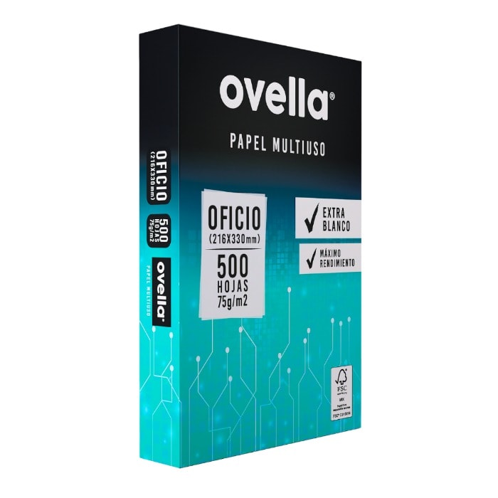 Resma de Papel Oficio 500Hjs Ovella1