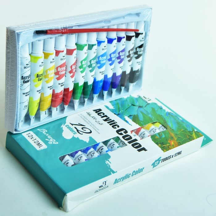 Set de Acrilicos 12 col 12ml Bomega1