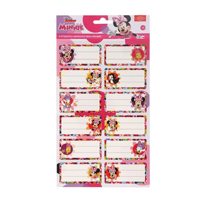 Set 12 Etiquetas Autoadhesivas Minnie Artel1