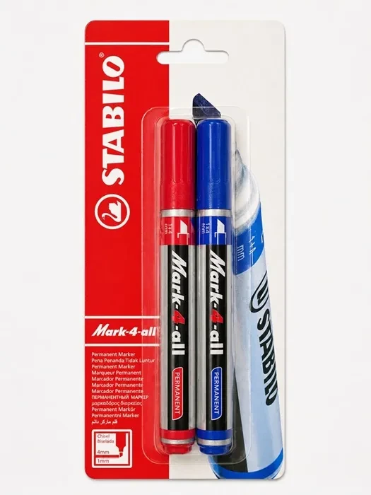 Set 2 Marcadores Perm. Az/Ro Bis Stabilo1