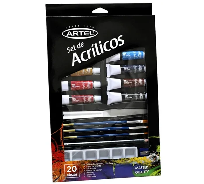 Set Oleos 20 piezas 12colores+Pinceles+Espatula+Acces. Artel1