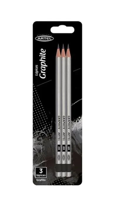 Lapiz Grafito 3un 2B-4B-6B Artel1
