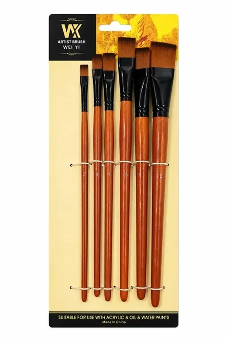 Set 6 Pinceles Prof Natural Oleo-Acril-Acua WY Importado1