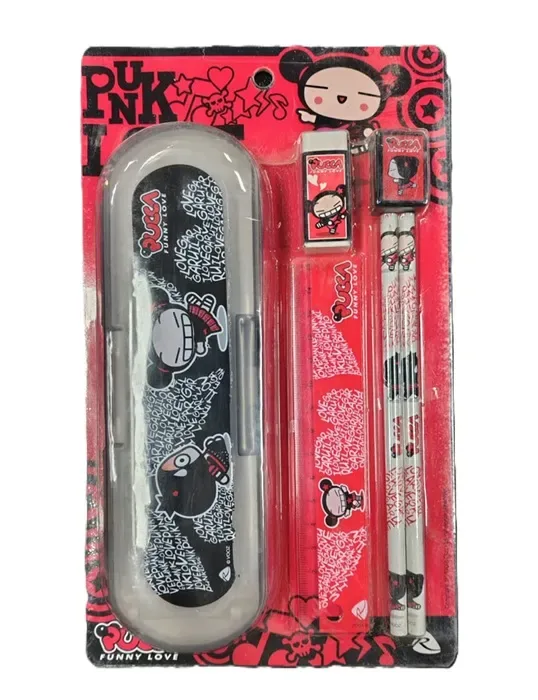 Set 6 piezas Estuche Plastico Pucca Rhein1